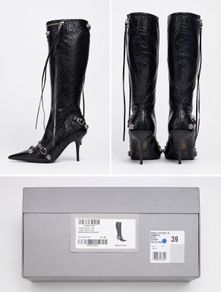 Balenciaga Cagole Arena Leather Boots Brand New