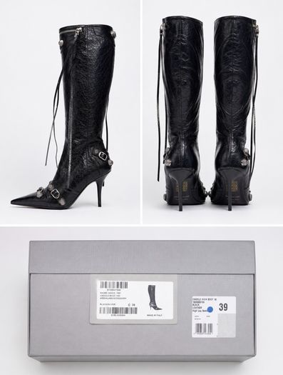 Balenciaga Cagole Arena Leather Boots Brand New