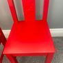 Red Children Table and Chairs. Ikea Lack and Kritter Image 5