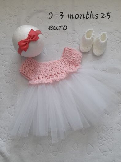 Handmade baby tutu dress set 0-3 months