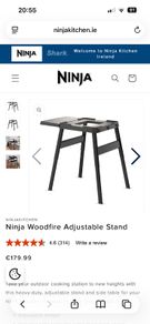Ninja wood fire stand-adjustable height and side tray