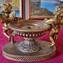 Antique Cherub Gold Effect Ornamental Pedestal Metal Candle Holder Pedestal Stand Made In Spain Image 5