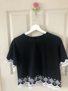 Women's Black Top with Lace