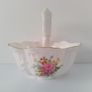 Vintage Queen's Porcelain Basket Hand Painted Staffordshire fine bone china Made in England Image 4