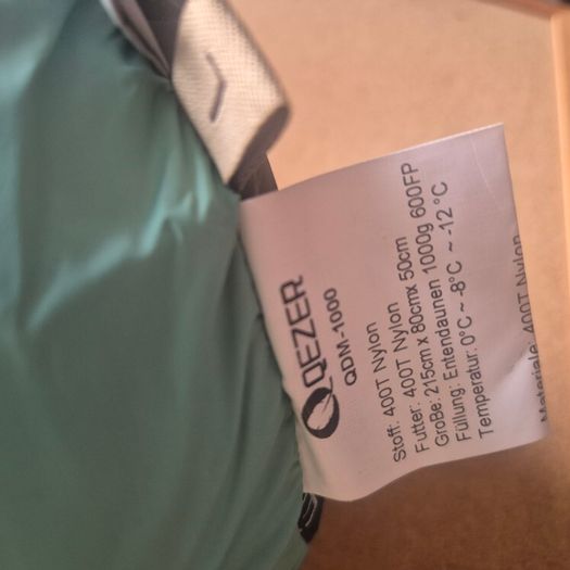 Quezer  Down Sleeping Bag, 3 Season Brand New