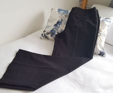 Pinstripe 29" Leg Black Trousers - Size12
