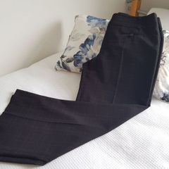 Pinstripe 29" Leg Black Trousers - Size12