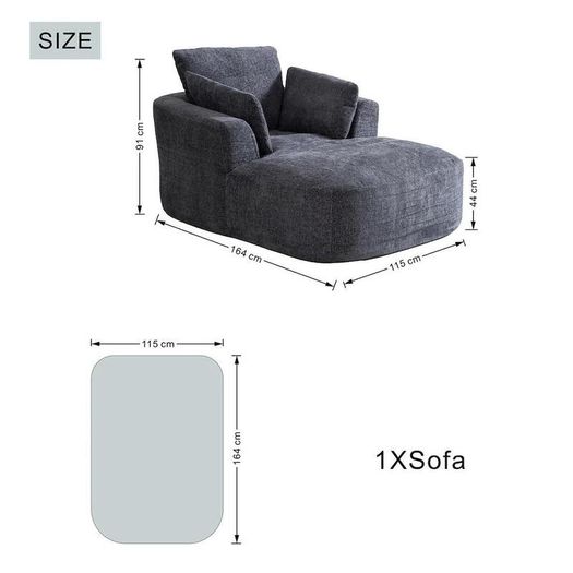 Softy Compressed Indoor Lounge Sofa Chair - Grey