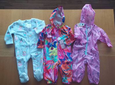Baby girl 12 -18mths - puddle suits & fleece onsie