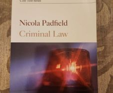 Criminal Law. Core Text Series. By Nicola Padfield. 5th Edition.  Large Volume Paperback In Good Condition.