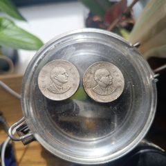 two Irish 10 shilling silver coins