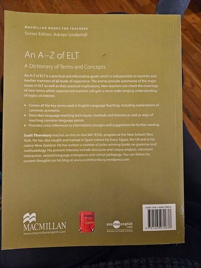 An A-zof Elt. A Dictionary Of Terms And Concepts.by Scott Thornbury. Large Volume Paperback In Good Condition.  See Photos For Same.