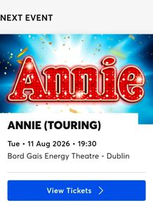 Annie Tickets x 3