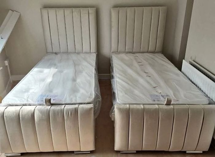 Single bed and mattress