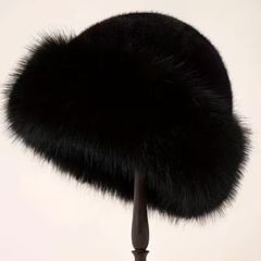 Fluffy Women Hat (Black)