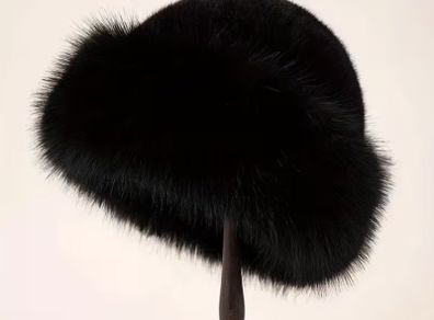Fluffy Women Hat (Black)