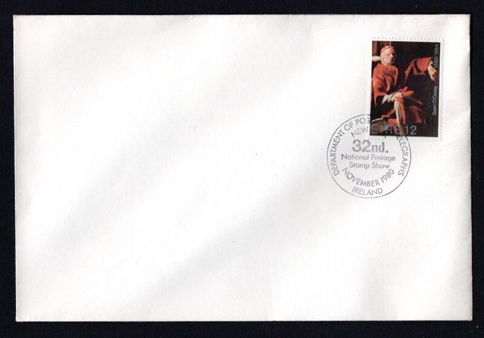 1980 Ireland Department of Posts and Telegraphs New York National Postage Stamp Show Cancel 12p Sean O'Casey Commemorative stamp on plain cover.