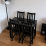 Black table with 4 matching chairs Image 3