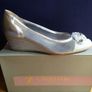 CRISTIAN FIRENZE Silver Crystal Pumps 39.5      Slip-On Wedge Shoes Image 4