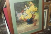a large oil painting on board of a still life signed p.moy