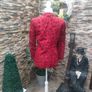 Vintage Betty Barclay red blazer with embossed floral detail small Image 8