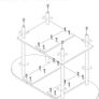 Coffee Table, Small Living Room Table, Sofa Table with Wooden Legs and 2 Tier Storage for Living Room Home Office, 35x16x17inch White Faux Marble + Black Image 3