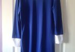 cobalt colour colar long sleeved dress size large new