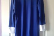 cobalt colour colar long sleeved dress size large new