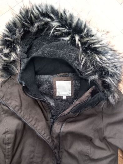 BENCH Khaki fur rimmed hood jacket