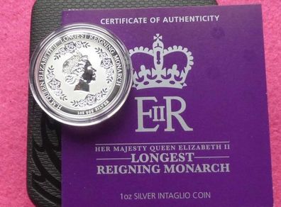 Australia 2015 Queen Elizabeth II 1 Oz Silver Coin Longest Reigning Monarch. Proof