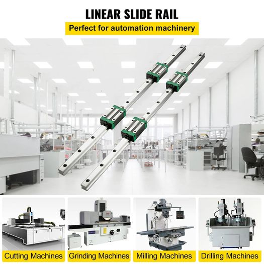 3PCS Linear Rail 2-167.6 cm(0.78-66 Inch), Linear Bearings and Rails with 4PCS HSR20 Bearing Block, Linear Motion Slide Rails plus for DIY CNC Routers Lathes Mills, Linear Slide Kit fit X Y Z Axis