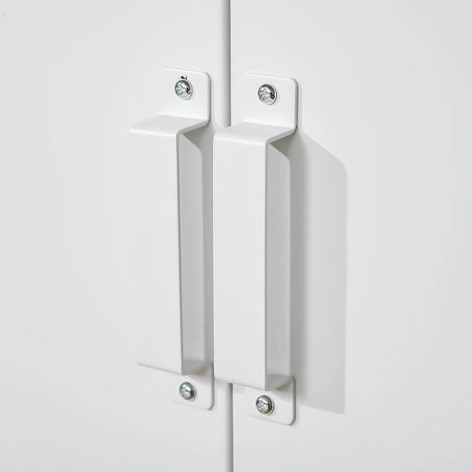 3-tier office cabinet metal storage cabinet 2 doors adjustable shelves 75 x 33 x 110 cm white