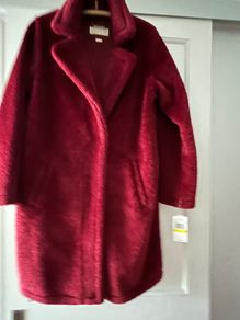 Michael Kors Berry Red Fur Coat