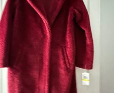Michael Kors Berry Red Fur Coat