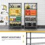 5 Tier Shelf Metal Storage Shelves Shelving Wire Rack Heavy Duty Closet Organizers for Garage Kitchen Bathroom Laundry Black 35 x 75 x 151.1 cm Image 5