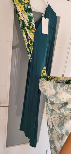 ZARA Collection green floral asymmetrical midi Sz M-L - Bnwt Rrp 79.99