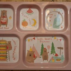 Childs sectioned plate, teddy bear picnic theme