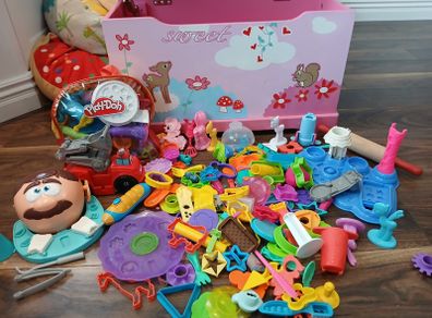 Playroom clear out, huge box of playdoh accessories. Multiple sets are included. Excellent condition, great value, wooden playbox included.Play doh