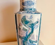 Large Chinese Porcelain Phoenix and Peony Vase 38cm Chinoiserie Decor