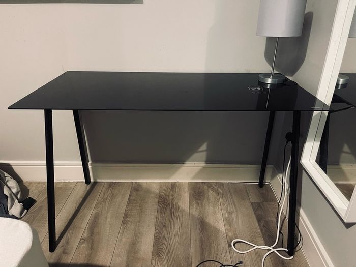 Black Desk with Glass Top