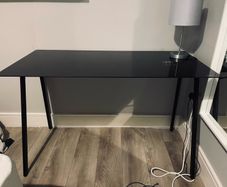 Black Desk with Glass Top
