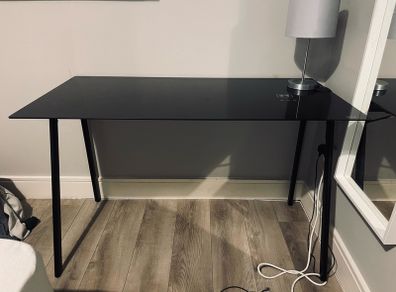 Black Desk with Glass Top