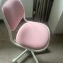 Ikea Micke Desk White and Orfjall Swivel Chair Pink Image 6