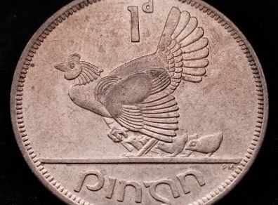 [#2660] - Ireland 1952 | Irish 1d | One Penny | KM.11 | UNC
