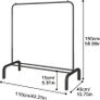 Clothing Garment Rack, 110 CM Metal Clothes Rail with Bottom Rack for Coats, Skirts, Shirts, Sweaters Image 5