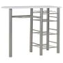 3 Piece Bar Set with Shelves Wood and Steel White Image 3