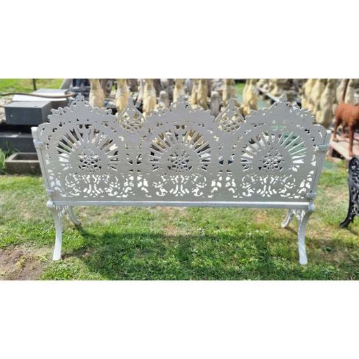 Bench Cast Iron Crown Large White CH R 714 W
