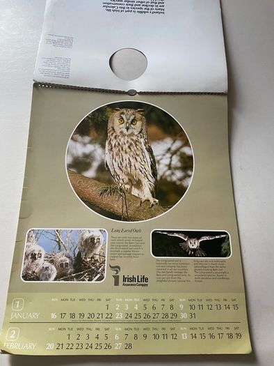 Vintage corporate promotional calendar from the 1980s of wildlife