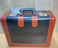 Two-Tone Leather Hard Case Briefcase - Vintage - Combination lock