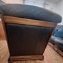 set of 2 solid oak italian leather armchairs Image 6